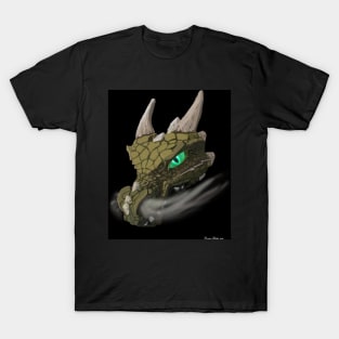 Green eyed dragon head T-Shirt